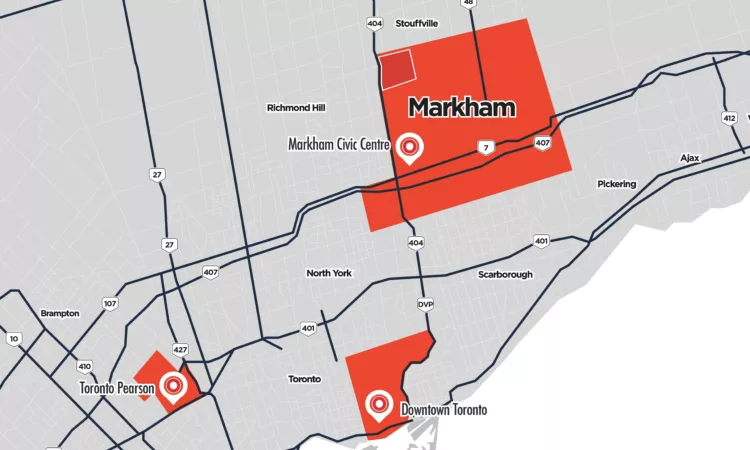 Markham Mi X Map GTA High Res