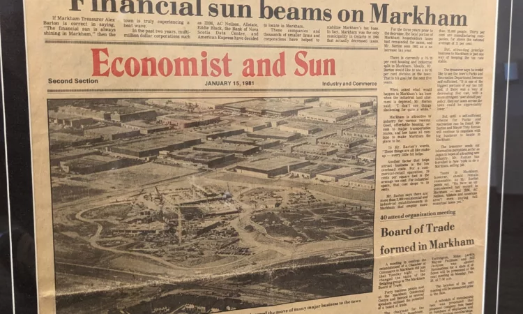 Economist and Sun article from Jan 15 1981 - "Financial sun beams on Markham"